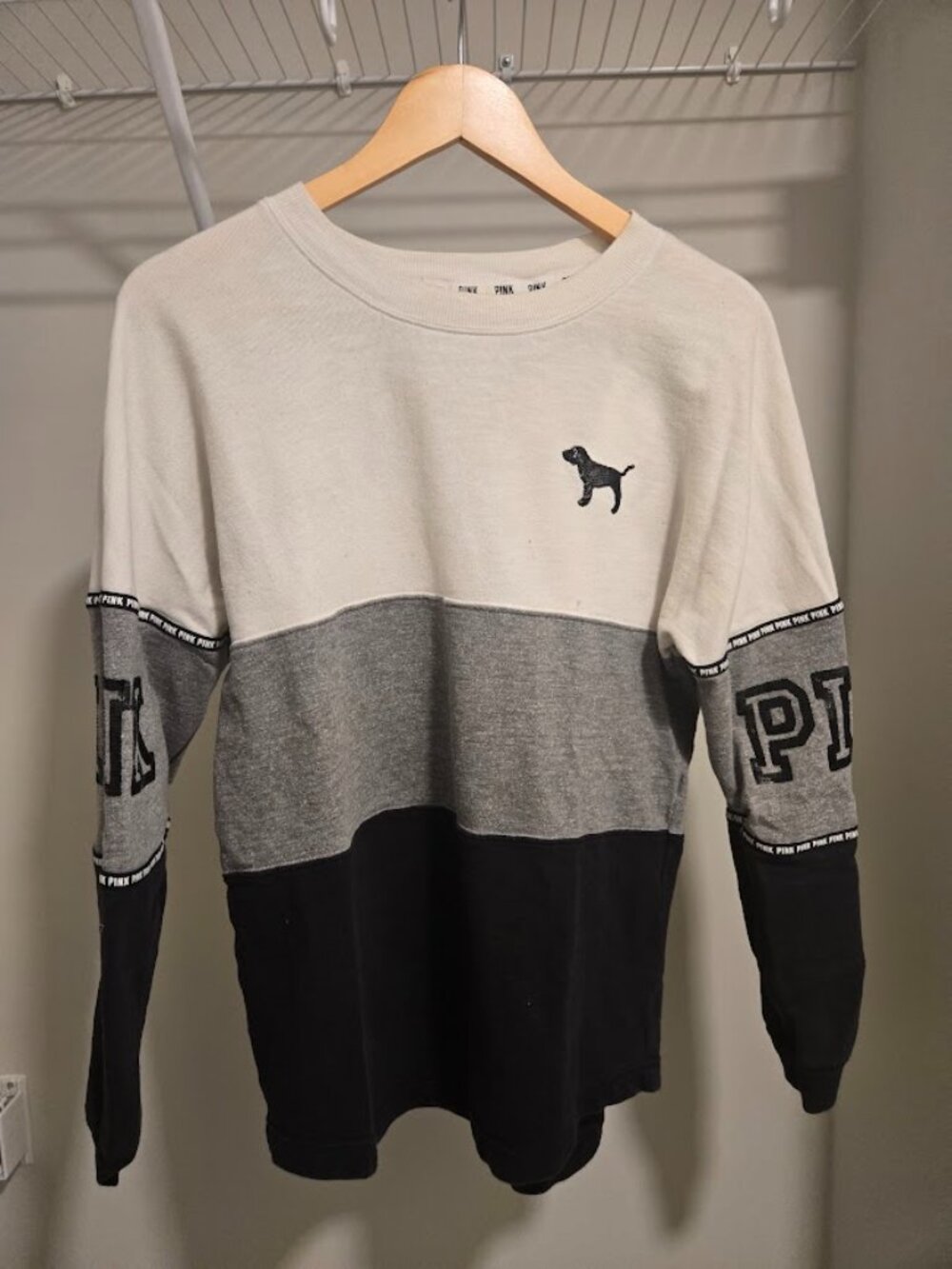 PINK Victoria's Secret Sequin Colorblock Sweatshirt XS